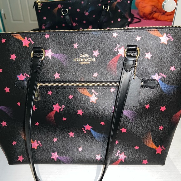 Coach Disco Stars Gallery Tote Bag C7668 Black Multi - Picture 3 of 7